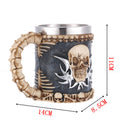 Stainless Steel Gothic Tribal Skull Tankard Coffee Mug Cup Creepy Drinkware