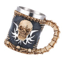 Stainless Steel Gothic Tribal Skull Tankard Coffee Mug Cup Creepy Drinkware