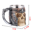 400ml Stainless Steel Skull Mug Tankard Drinking Cup Gothic Coffee Drinkware