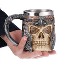 400ml Stainless Steel Skull Mug Tankard Drinking Cup Gothic Coffee Drinkware