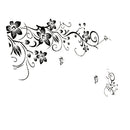 DIY Removable Black Flowers Mural Decal Art Vinyl Wall Stickers Home Decor