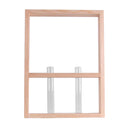 Wall Hanging Clear Glass Test Tube Flower Vase Plant Hydroponic Pot in Wooden Stand for Home Cafe Decoration
