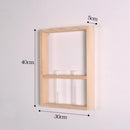 Wall Hanging Clear Glass Test Tube Flower Vase Plant Hydroponic Pot in Wooden Stand for Home Cafe Decoration