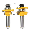 2Pieces Rail and Stile Router Bit 1/2-inch Shank Woodworking Chisel Cutter Tool