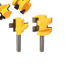 2PIeces Tongue & Groove Huge Crown Router Bit 1/4'' Shank Wood Milling Cutter