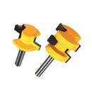 2PIeces Tongue & Groove Huge Crown Router Bit 1/4'' Shank Wood Milling Cutter