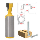 3/8'' T-Slot Cutter 1/2'' Shank Steel Milling Router Bit for Woodworking