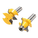 2Pieces 1/2'' Shank Router Bit Set 120 Degree Woodworking Groove Chisel Cutter Tool