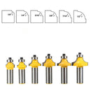6Pieces Radius 1/2'' Shank Round Over Beading Edging Router Bit Woodworking Tool