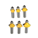 6Pieces Radius 1/2'' Shank Round Over Beading Edging Router Bit Woodworking Tool