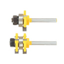Set of 2Pieces Tongue & Groove T- Slot Router Bit 1/4'' Shank Woodworking Cutter Heavy Duty Power Tool