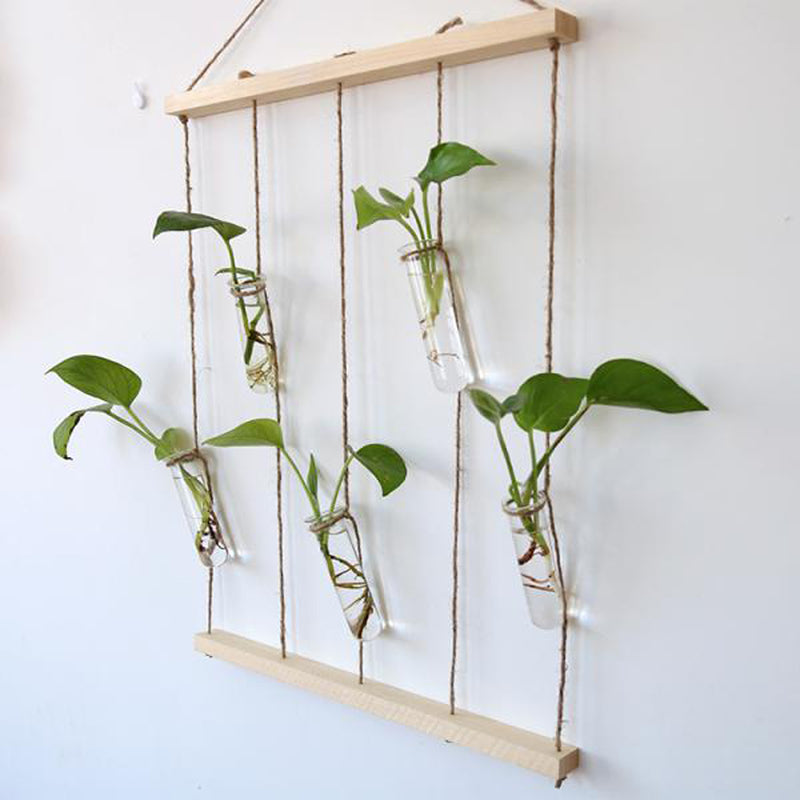 1 Set Hanging Decor Clear Glass Flower Vase Foliage Plant Display Terrarium Bottle Home Art Decor Ornaments