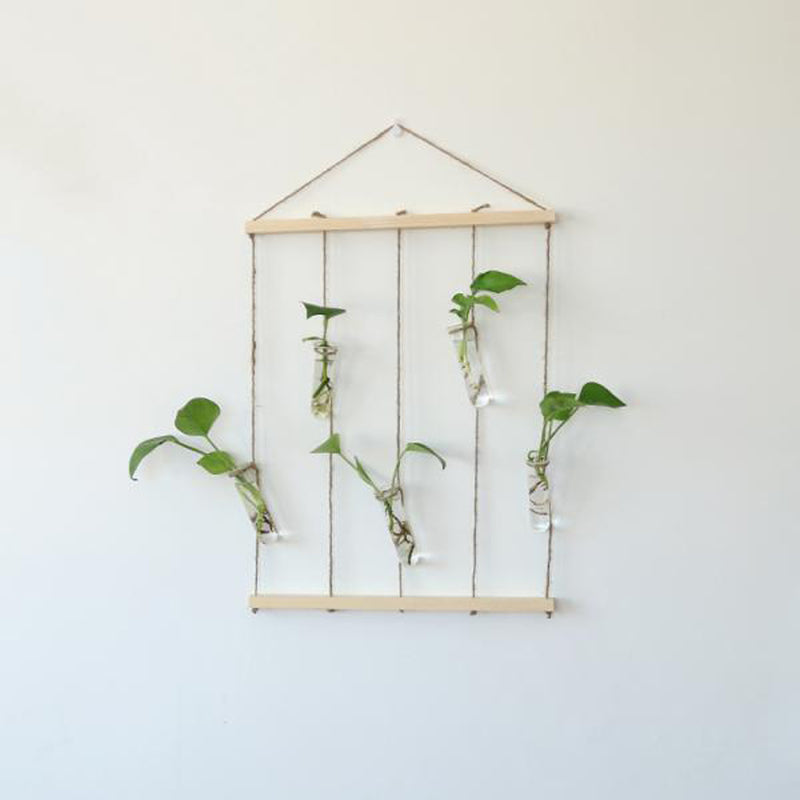 1 Set Hanging Decor Clear Glass Flower Vase Foliage Plant Display Terrarium Bottle Home Art Decor Ornaments