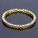 Hip Hop Rhinestone Chain Zinc Alloy  Gold Color Rock Style Bracelet for Men