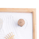 Zen Garden Sand Kit Home Table Feng Shui Rake Pebbles Wooden Tray Ornament
