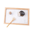 Zen Garden Sand Kit Home Table Feng Shui Rake Pebbles Wooden Tray Ornament