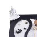 Zen Garden Sand Kit Desktop Wooden Tray Stone Rake Meditation Tealight Holder