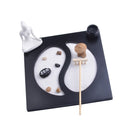 Zen Garden Sand Kit Desktop Wooden Tray Stone Rake Meditation Tealight Holder
