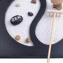 Zen Garden Sand Kit Desktop Wooden Tray Stone Rake Meditation Tealight Holder