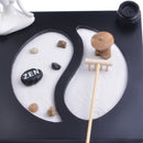 Zen Garden Sand Kit Desktop Wooden Tray Stone Rake Meditation Tealight Holder