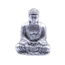 BUDDHA STATUE Hand-painted Resin Tribal God Meditation Buddha Statue -Silver