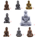 BUDDHA STATUE Hand-painted Resin Tribal God Meditation Buddha Statue -Silver