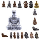 BUDDHA STATUE Hand-painted Resin Tribal God Meditation Buddha Statue -Silver