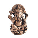The Hue God Cottage Resin Seated Meditation Ganesha Buddha Statue Figurine-Silver