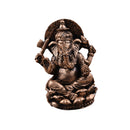 The Hue God Cottage Resin Seated Meditation Ganesha Buddha Statue Figurine-Silver