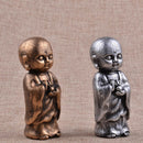 Mini Buddha Statue Monk Figurine Tathagata India Yoga Mandala Buddha Decor -Silver