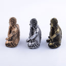Indian Buddha Statue of Meditation Resting Sculpture Hand-painted Figurine-Silver