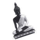 BUDDHA STATUE Hand-painted Resin Hindu Tribal God Meditation Statue -Silver