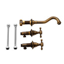 29mm Diameter Wall Access Two Handles Rotatable Antique Brass Faucet Washbasin Mixer Tap