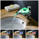 Waterfall Sensor Faucet Glass LED Spout Bathroom Basin Sink Faucet Mixer Tap