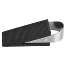 Rubber Stainless Steel Door Stopper Stop Door Block Wedge Black 13x5x3cm