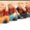 4Pieces Resin Little Expression Monk Figurine Fairy Garden DIY Landscaping Craft