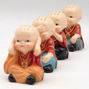 4Pieces Resin Little Expression Monk Figurine Fairy Garden DIY Landscaping Craft