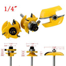 3 Pieces 1/4" Shank Cove Raised Panel and Round Rail & Stile Router Bit Set