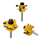 3 Pieces 1/4" Shank Cove Raised Panel and Round Rail & Stile Router Bit Set