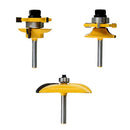 3 Pieces 1/4" Shank Cove Raised Panel and Round Rail & Stile Router Bit Set