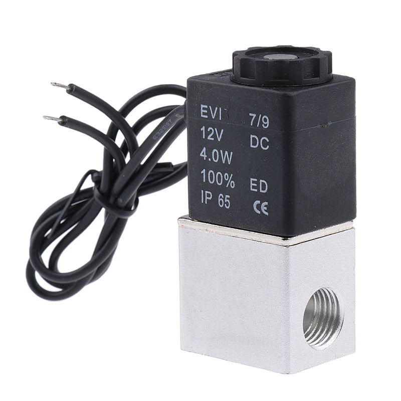 1/4 inch 12V Normally Closed Pneumatic Aluminum Electric Solenoid Air Valve
