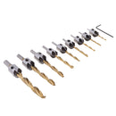 10Pieces Chamfering Mortising Chisel Woodworking Chamfer Twist Drill Bit Reamer