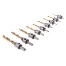 10Pieces Chamfering Mortising Chisel Woodworking Chamfer Twist Drill Bit Reamer