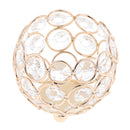 3 Inches Votive Crystal Beads Candle Holder Home Banquet Candlestick Table Decorative Centerpiece -Gold