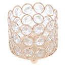 Romantic Votive Crystal Beads Candle Holder Wedding Banquet Candlestick Gold Tabletop Centerpiece