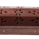 Traditional Wooden Hollow Out Incense Stick & Cone Ash Holder Storage Box