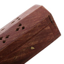 Traditional Wooden Hollow Out Incense Stick & Cone Ash Holder Storage Box