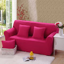 Fashionable 3-Seater Sofa Covers Couch Protector Elastic Spandex Washable Slipcover Home Hotel Office Sofa Decor Rose Red