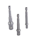 Socket Bit Adapter Drill Nut Driver 1/4" 3/8" 1/2" Power Extension Bar Set