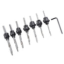7 Pieces HSS Tapered Drill & Countersink Bit Wood Hole DIY Tool Woodworking
